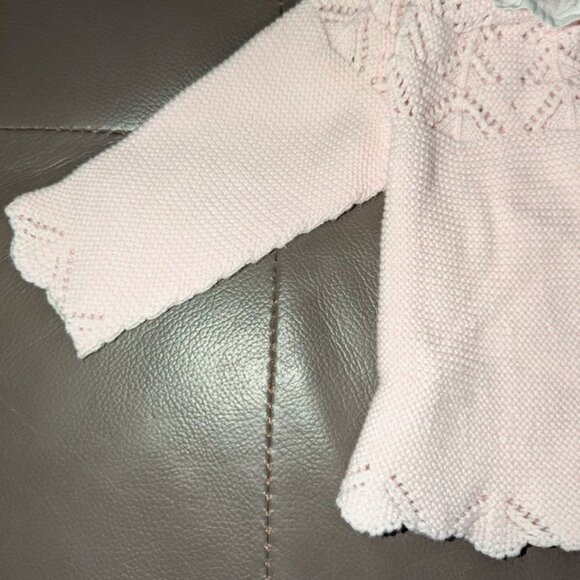 Pili Carrera Pastel Knit Cotton Ruffled Collar Long Sleeve Sweater Top Girls 3M - Picture 3 of 6